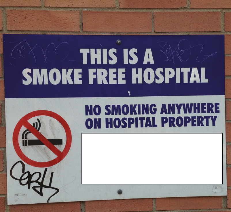 Hospital No smoking' sign