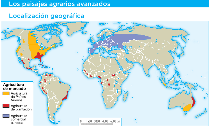 Resultado de imagen de mapamundi de tipos de agricultura