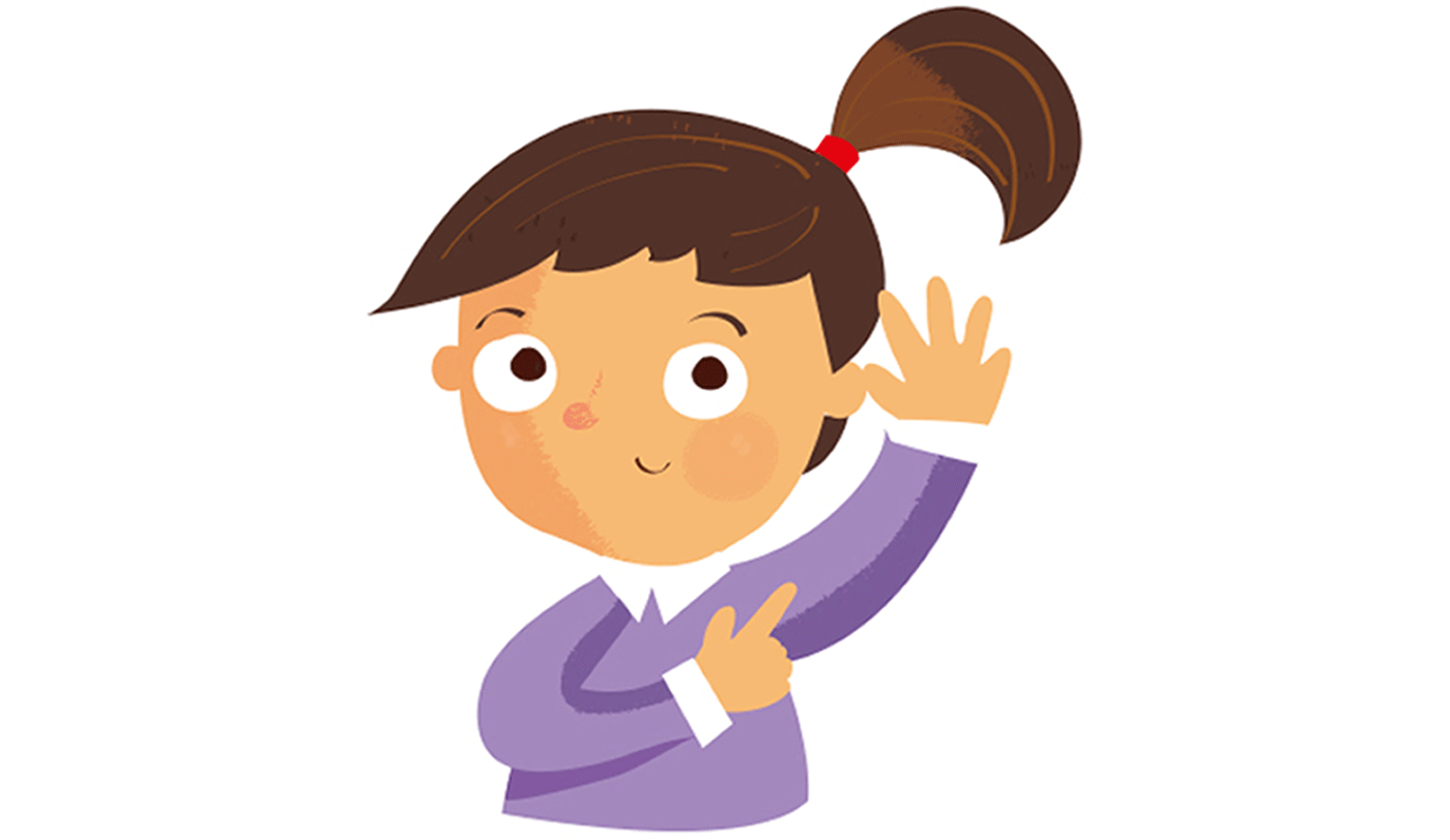girl waving